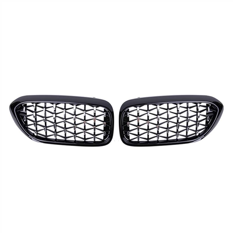 YPLVWSOYQ Nieren Kühlergrille Kompatibel Mit G30 G31 G38 525i 528i 530i 2017 2018 2019 2020 Auto-Stoßstangenhaube Vorne Nierengitter Obergitter Abdeckung Lufteinlass Grill(Silver Black) von YPLVWSOYQ