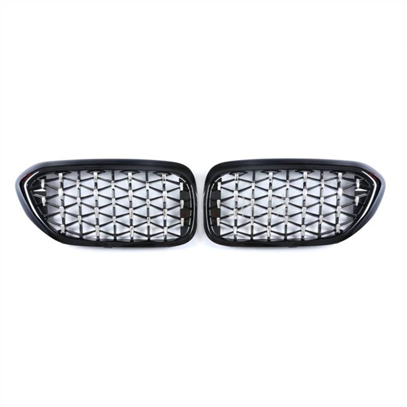 YPLVWSOYQ Nieren Kühlergrille Kompatibel Mit G30 G38 2018 2019 2020 Auto-Snap-on-Stoßstangenhaube, Oberer Kühlergrill, Vordere Nierengitter, Lufteinlassgitter(Silver Black) von YPLVWSOYQ