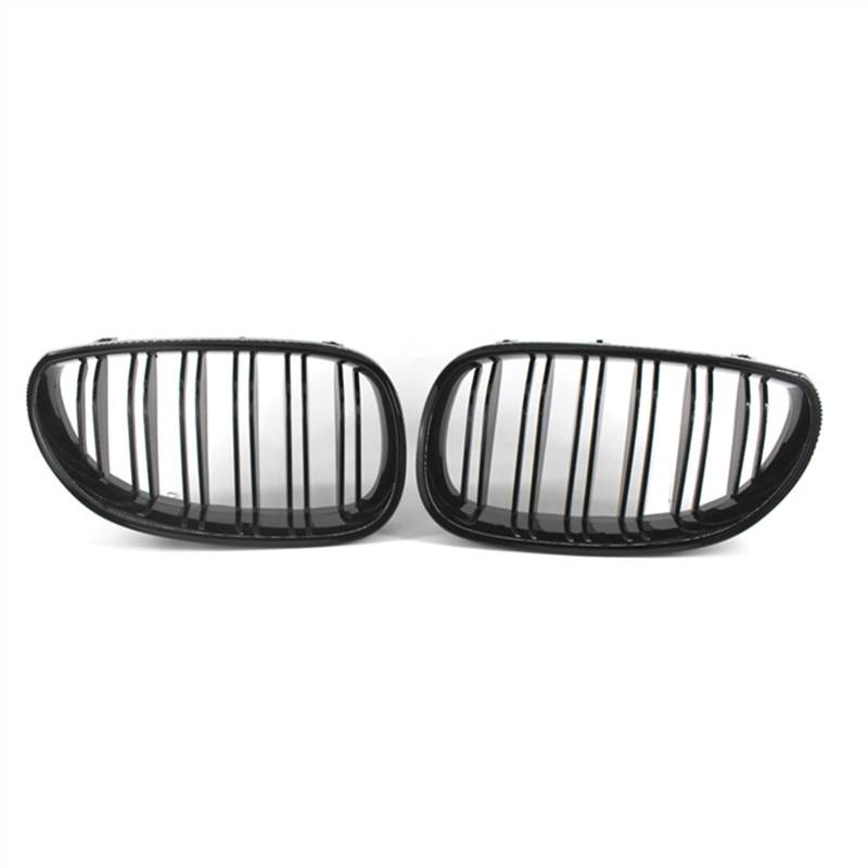 YPLVWSOYQ Nieren Kühlergrille Kompatibel Mit M5 E60 E61 2003 2004 2005 2006 2007 2008 2009 2010 Auto Snap-on Front Nierengitter Stoßstange Haube Lufteinlass Grill(Gloss Black) von YPLVWSOYQ