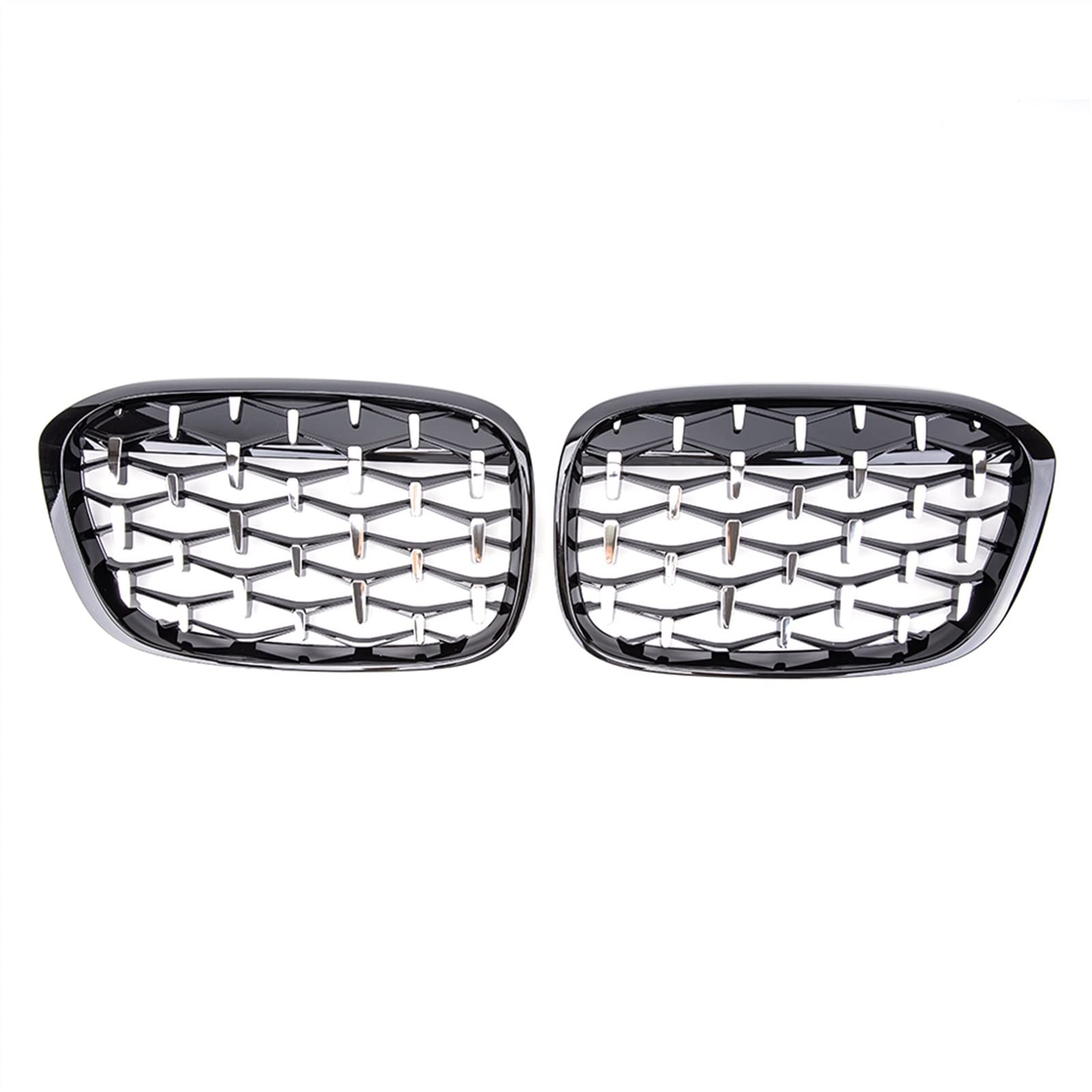 YPLVWSOYQ Nieren Kühlergrille Kompatibel Mit X1 F48 F49 2014 2015 2016 2017 2018 2019 Auto-Stoßstangenhaube Vorne Nierengitter Snap-on Obere Grillabdeckung(Silver Black) von YPLVWSOYQ