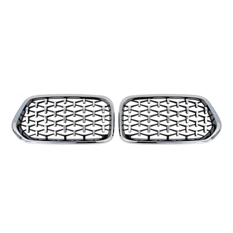 YPLVWSOYQ Nieren Kühlergrille Kompatibel Mit X2 F39 2018 2019 2020 2021 2022 Auto-Front-Nierengrill-Grill-Grill-Lufteinlass-Grilla-Stoßfängerhaube(Silver) von YPLVWSOYQ