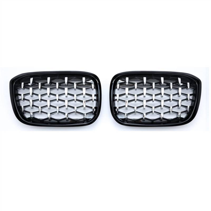 YPLVWSOYQ Nieren Kühlergrille Kompatibel Mit X3 X4 G01 G08 G02 2017 2018 2019 2020 Nierengitter Lufteinlass Grill Auto Frontgitter Stoßstange Haube Obere Gitterabdeckung(Silver and Black) von YPLVWSOYQ