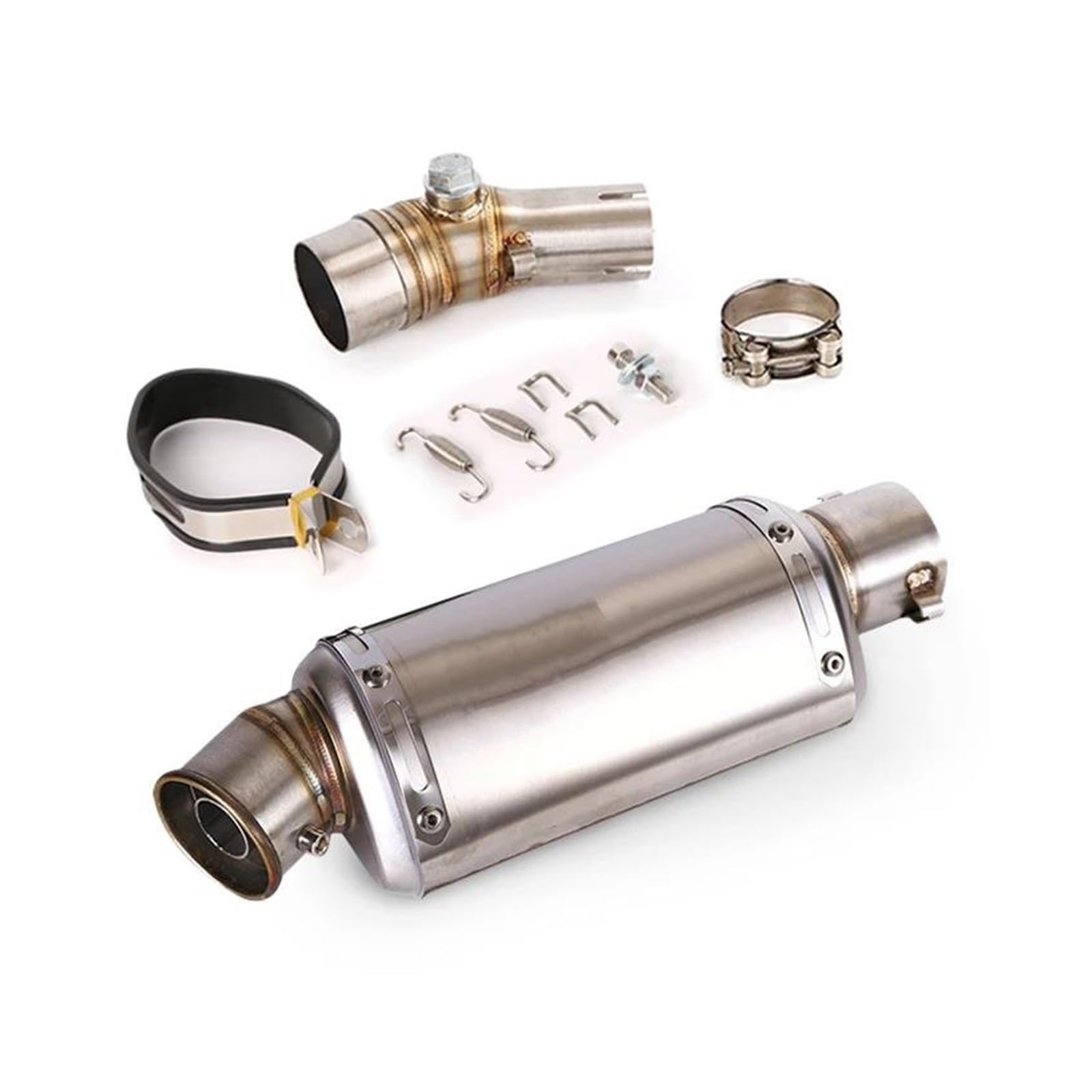 Moto Auspuff 51mm Motorrad Auspuffrohr Escape Mid Link Pipe Muffler Abnehmbar Slip On Stainles Für ER6N ER 6n 2012 2013 2014 2015 2016(310MM) von YPOwauyV