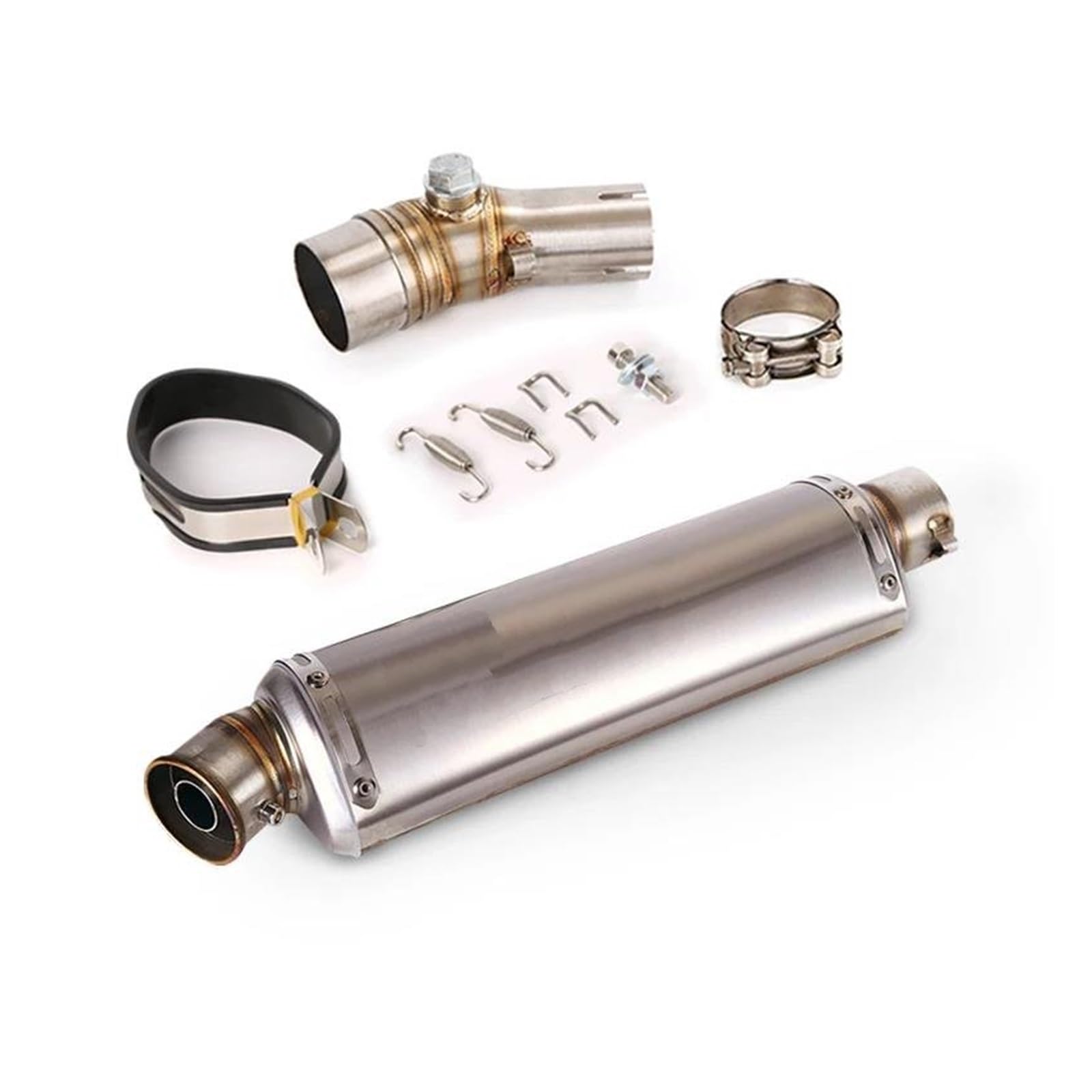 Moto Auspuff 51mm Motorrad Auspuffrohr Escape Mid Link Pipe Muffler Abnehmbar Slip On Stainles Für ER6N ER 6n 2012 2013 2014 2015 2016(440MM) von YPOwauyV