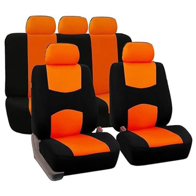 YPQNCO Autositzbezüge für Touran 1.Gen (1T) 2006-2010 2011 2012 2013 2014 2015 5-Seats, Sitzschoner Vorne Hinten Schonbezüge Auto Innenraum Zubehör,Orange1 von YPQNCO