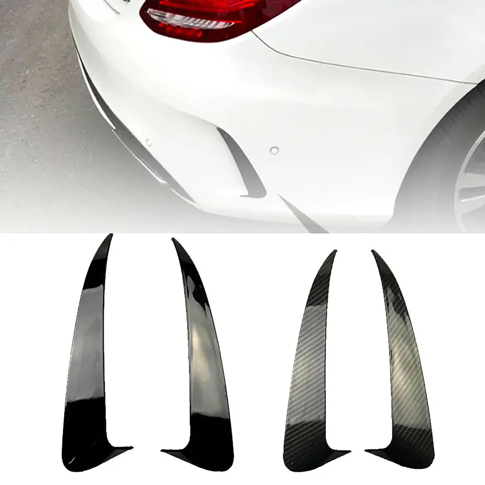 1 Paar hintere Stoßstangen-Spoiler-Seiten-Canard-Entlüftungsabdeckungen, kompatibel mit Mercedes Benz C Class W205 C43 C63 AMG 2014-2019,Gloss black-S205 Wagon von YPSBBHD