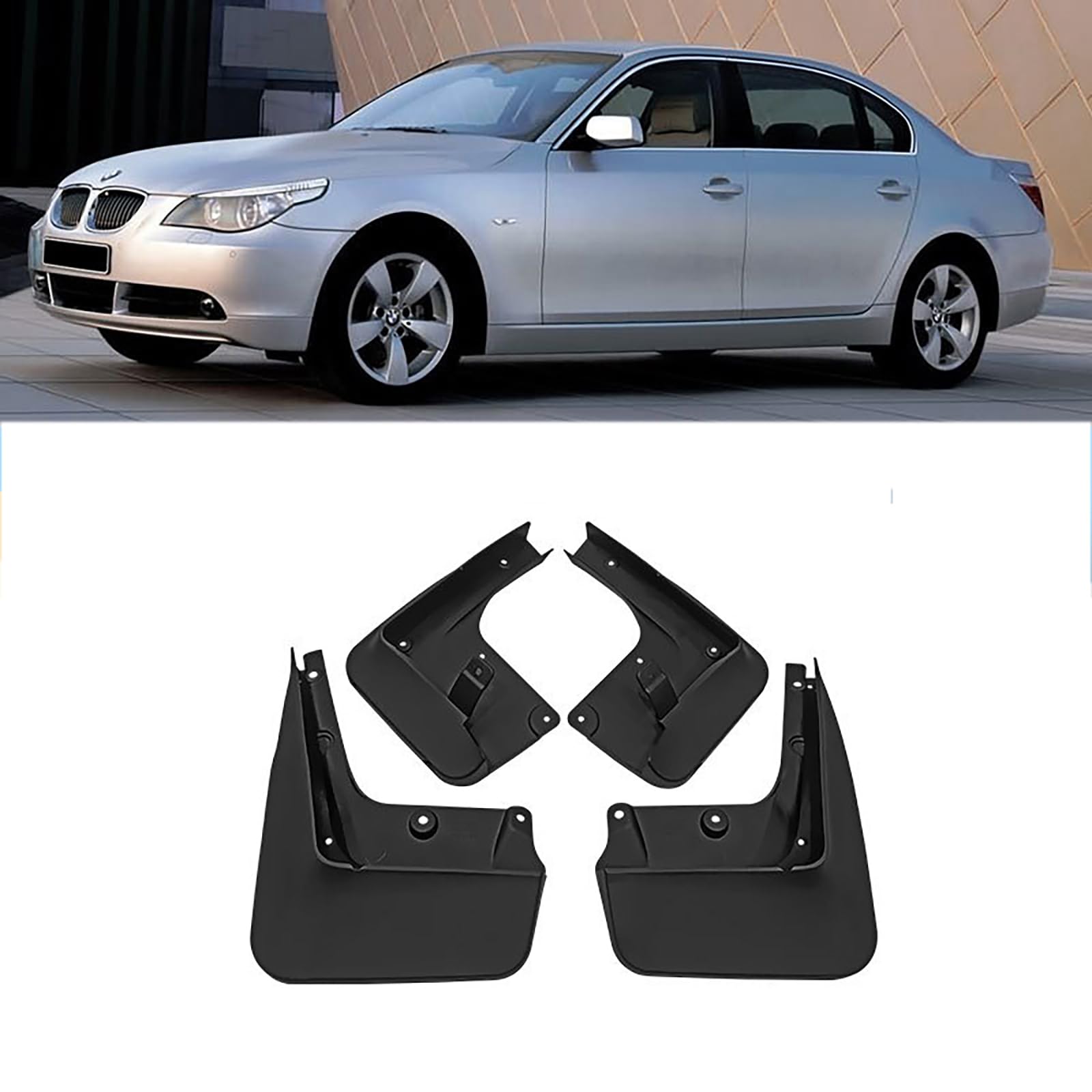 Kompatibel mit BMW 5 Series 2005-2010, 4 Stück Autokotflügel, Spritzschutz, Schmutzfänger, Schutzbleche gegen Sand von YPSBBHD