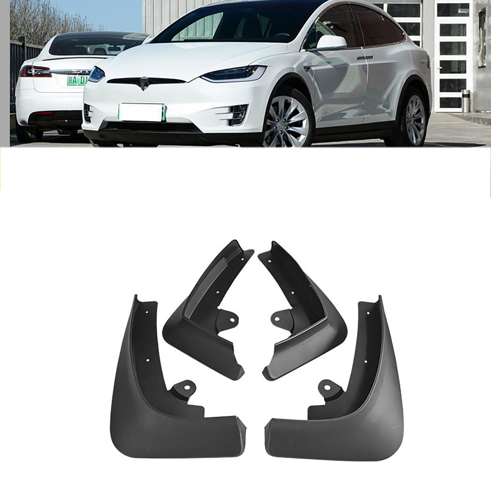 Kompatibel mit Tesla MODEL X 2016-2021, 4 Stück Autokotflügel, Spritzschutz, Schmutzfänger, Schutzbleche gegen Sand von YPSBBHD