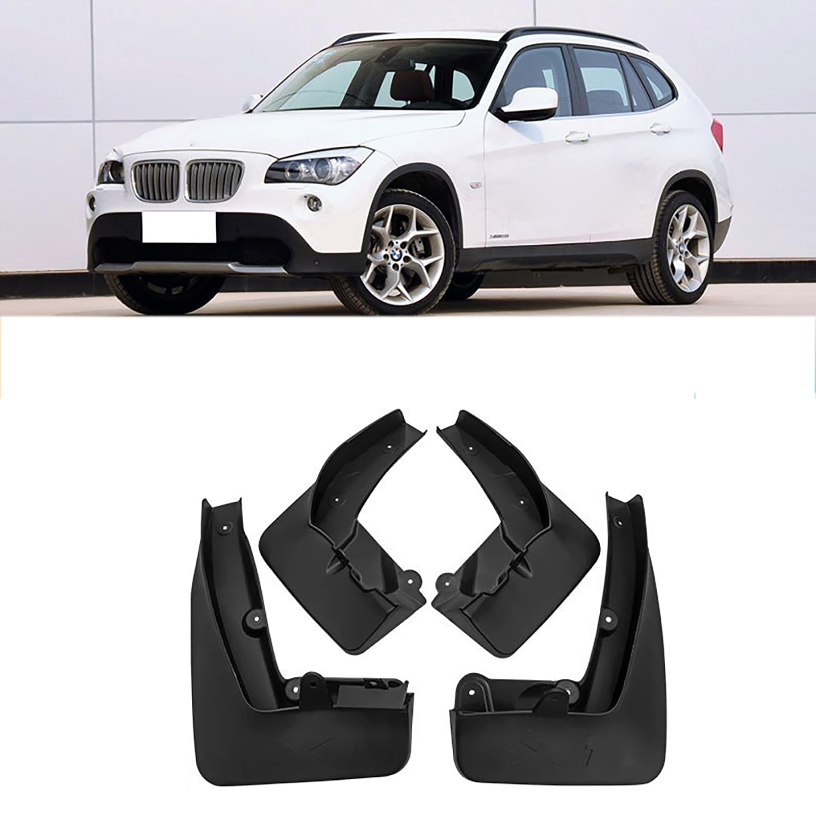 4 Stück Auto-Kotflügel vorn hinten, kompatibel für BMW X1 E84 2010-2015, Kotflügel-Schmutzfänger, Spritzschutz, Radkotflügel, Autozubehör von YPSQQHD