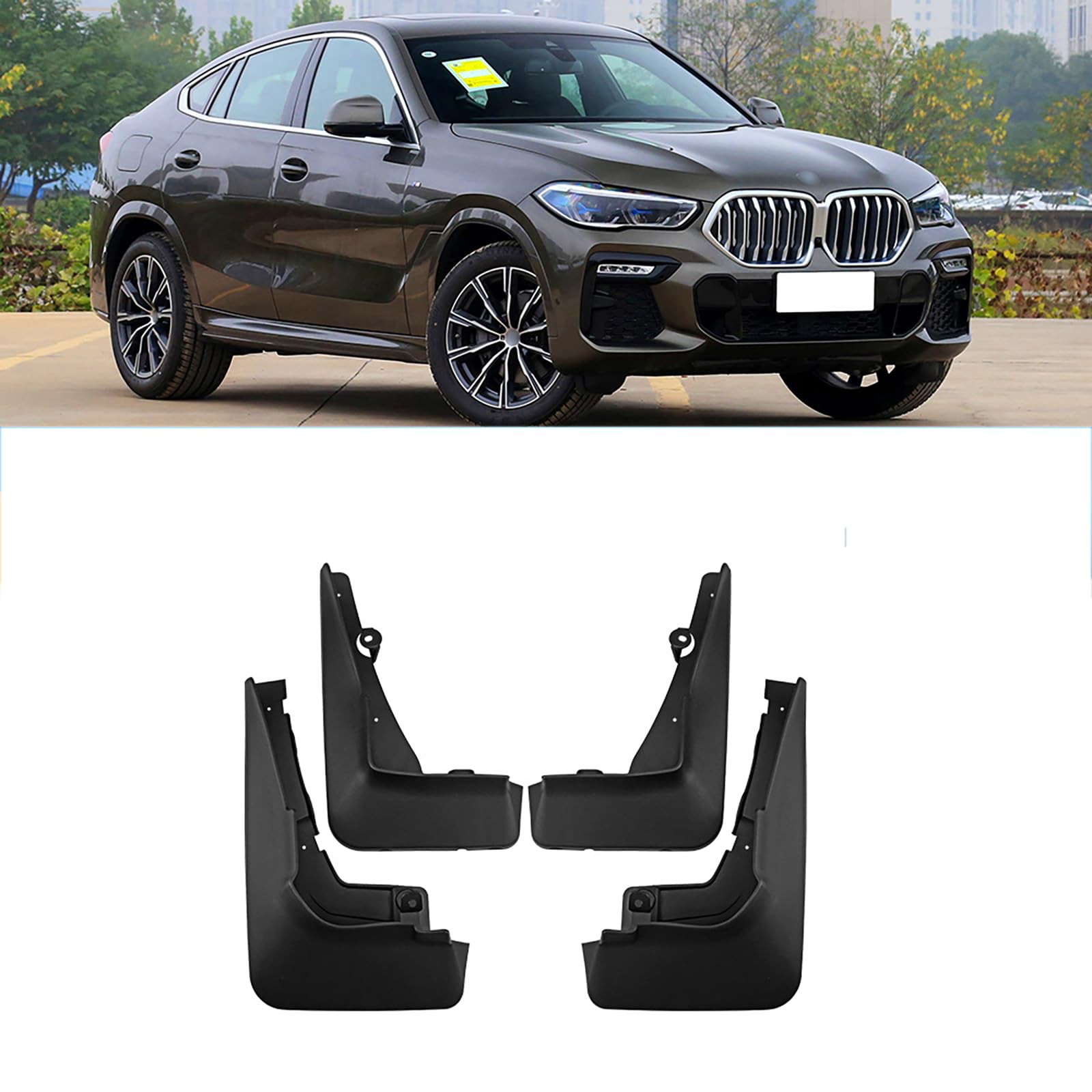 4 Stück Auto-Kotflügel vorn hinten, kompatibel für BMW X6 M Sport G06 2020-2024, Kotflügel-Schmutzfänger, Spritzschutz, Radkotflügel, Autozubehör von YPSQQHD