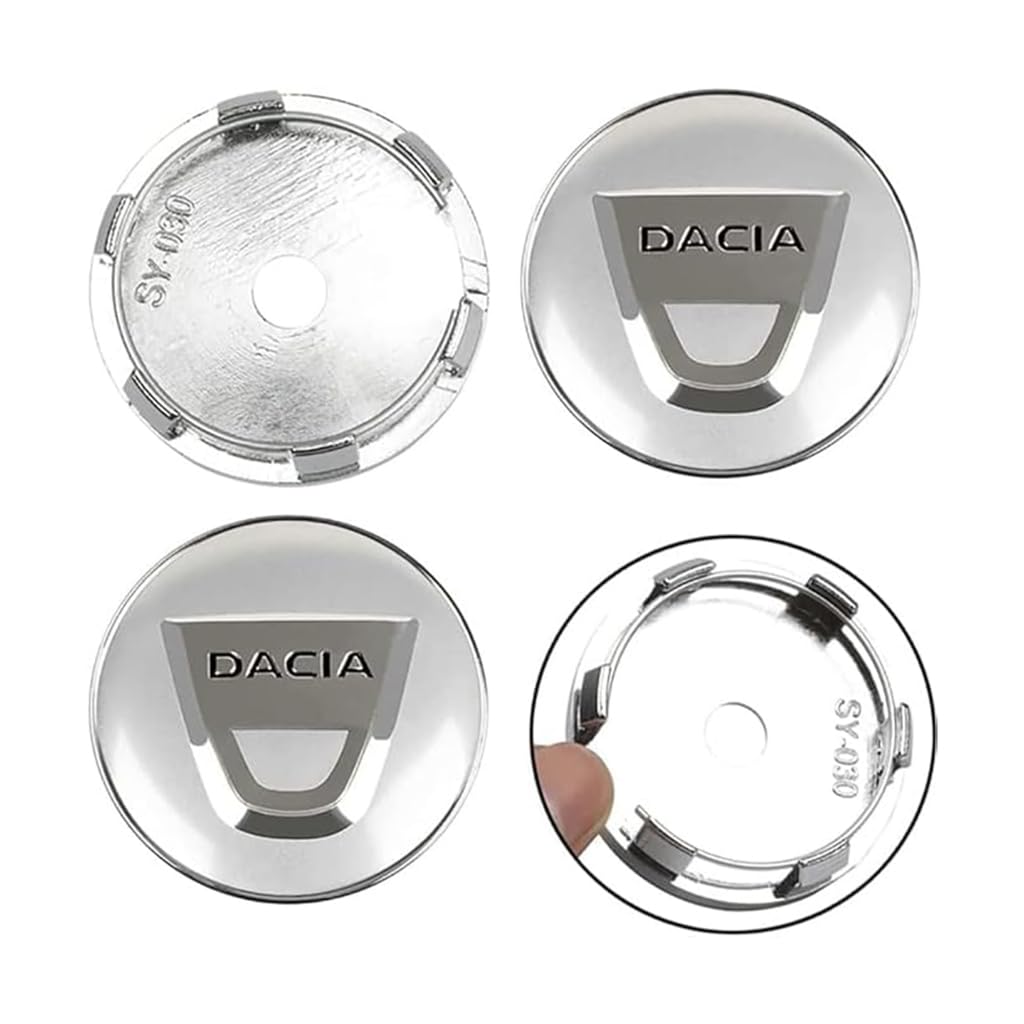 4 Stück Auto Radnabenkappen für Dacia Logan 2012-2020 60mm, Nabendeckel Radnabendeckel Felgendeckel Radkappen ZubehöR von YPSWYYXC