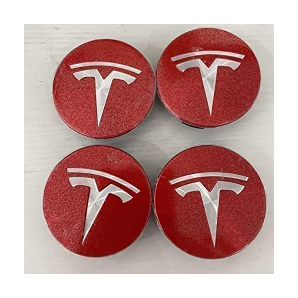 4 Stück Auto Radnabenkappen für Tesla 56mm, Nabendeckel Radnabendeckel Felgendeckel Radkappen ZubehöR von YPSWYYXC