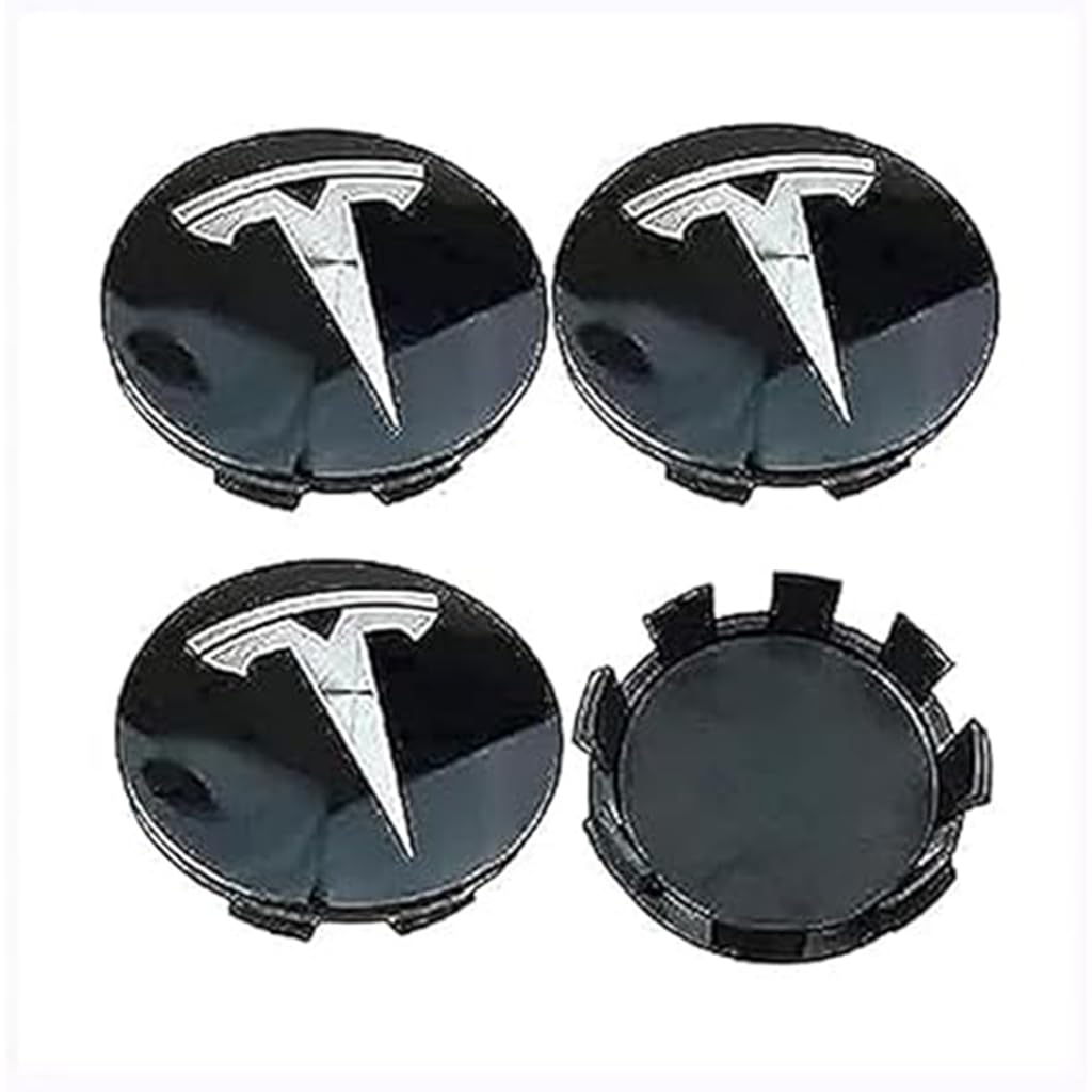 4 Stück Auto Radnabenkappen für Tesla 58mm, Nabendeckel Radnabendeckel Felgendeckel Radkappen ZubehöR von YPSWYYXC