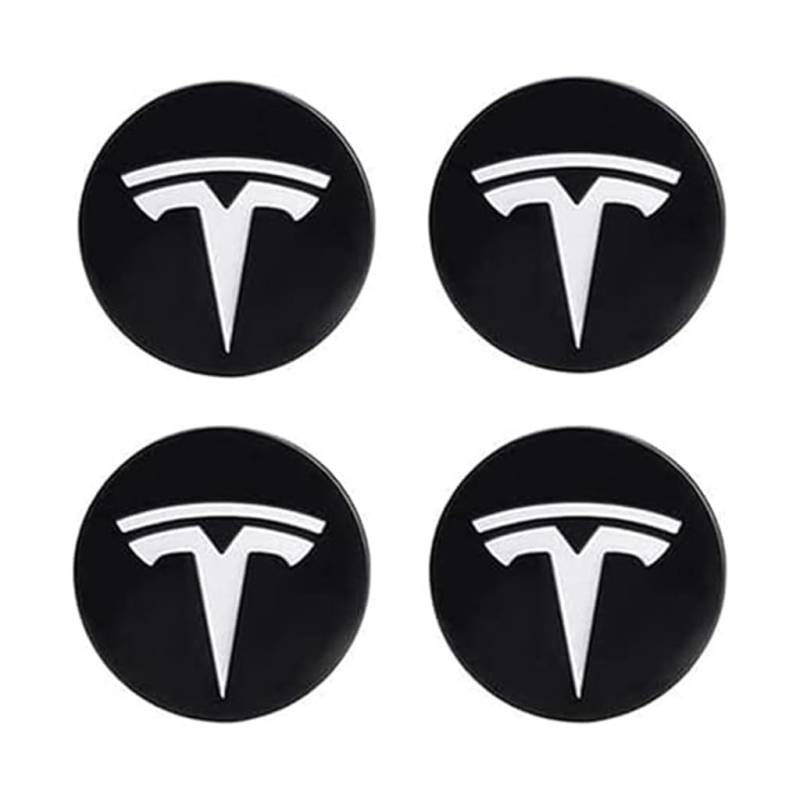 4 Stück Auto Radnabenkappen für Tesla Model 3 Model Y 56 mm, Nabendeckel Radnabendeckel Felgendeckel Radkappen ZubehöR,A von YPSWYYXC