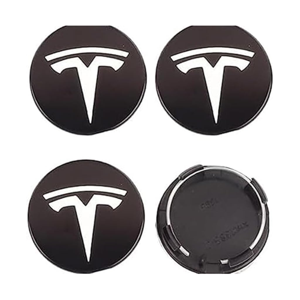 4 Stück Auto Radnabenkappen für Tesla Model S X 3 Y 56mm, Nabendeckel Radnabendeckel Felgendeckel Radkappen ZubehöR,D von YPSWYYXC