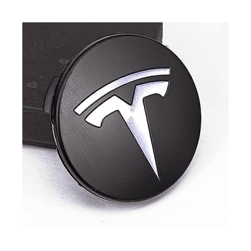 4 Stück Auto Radnabenkappen für Tesla Model S Y 3 X 57mm, Nabendeckel Radnabendeckel Felgendeckel Radkappen ZubehöR,A von YPSWYYXC