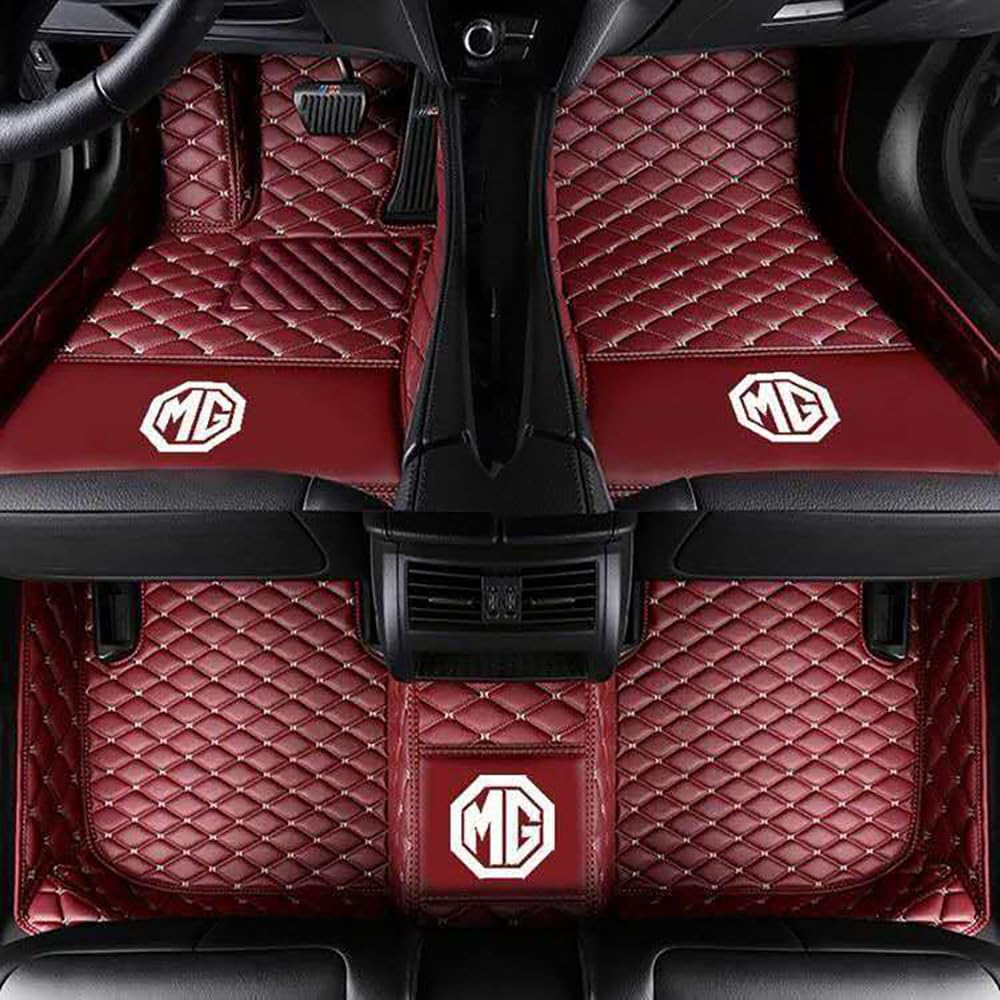 Auto Fußmatten für MG MG Navigators 2020-2023 2024 Nach Maß Allwetter wasserdichte rutschfeste Auto FußMatte Teppich Set Innenraumschutz ZubehöR,Red Style von YPXHCZYJ