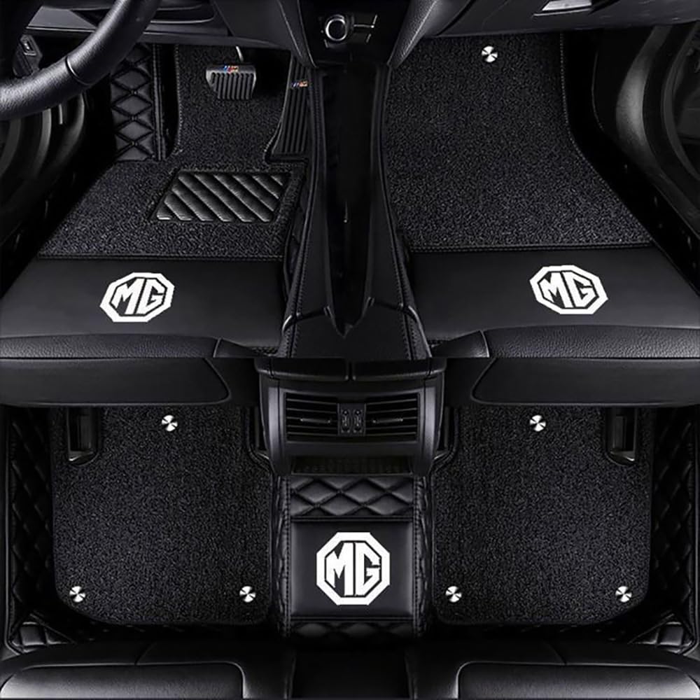 Auto Fußmatten für MG MG6 2010-2016 Nach Maß Allwetter wasserdichte rutschfeste Auto FußMatte Teppich Set Innenraumschutz ZubehöR,Black + Black von YPXHCZYJ