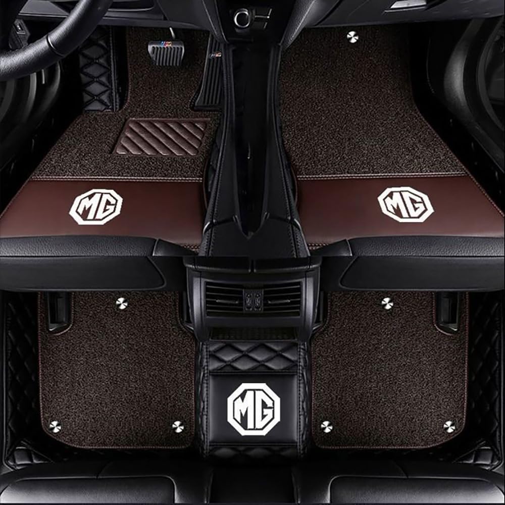 Auto Fußmatten für MG MG6 2010-2016 Nach Maß Allwetter wasserdichte rutschfeste Auto FußMatte Teppich Set Innenraumschutz ZubehöR,Black + Brown von YPXHCZYJ