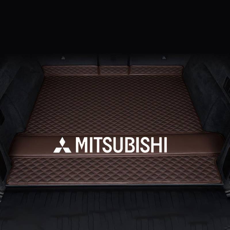 Auto Leder Kofferraummatte für Mitsubishi Galant 2012-2016 Kofferraum Schutzmatte rutschfest Wasserdicht Kofferraumwanne Interieur ZubehöR,Main Cushion-Coffee Style von YPXHCZYJ