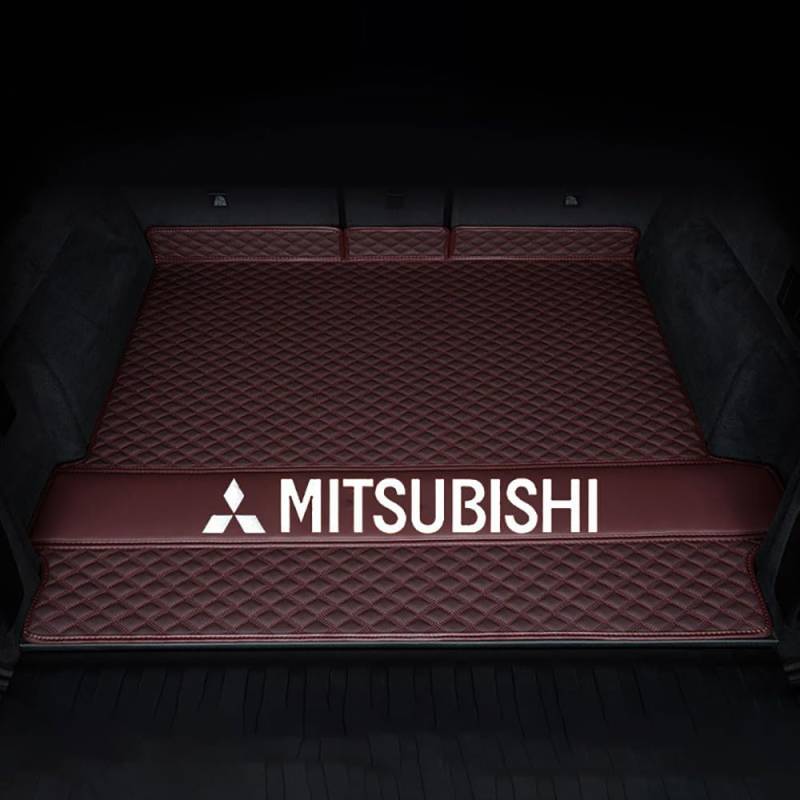 Auto Leder Kofferraummatte für Mitsubishi Shogun Sport/Pajero Sport II 7-seat 2008-2015 Kofferraum Schutzmatte rutschfest Wasserdicht Kofferraumwanne Interieur ZubehöR von YPXHCZYJ