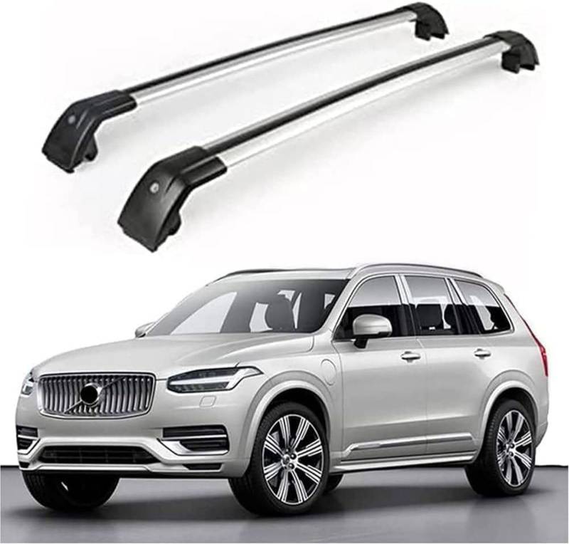 2 Stück Dachträger für Volvo XC90 2015-2021 2016 2017 2018 2019 2020, Relingträger, Fahrradträger, Dachboxen, Skihalter Tragkraft 75 kg von YPZJXQXQ