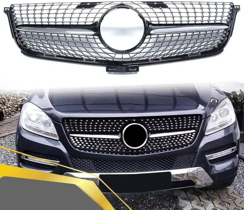 Kühlergrill Frontstoßstange refit Nierengitter für Mercedes Benz M Class ML W166 ML250 ML 300 ML350 ML400 2011-2015, Auto Frontgrill Dauerhaft Front Grill Renngrill von YPZJXQXQ