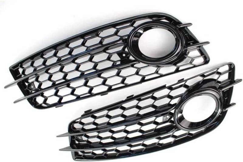 YPZJXQXQ Nebelscheinwerfergitter Für A&udi A4 B8 S-line S4 2009 2010 2011 2012 Fog Light Grille, Nebelscheinwerfer Gitter Die Vordere Stoßstange von YPZJXQXQ