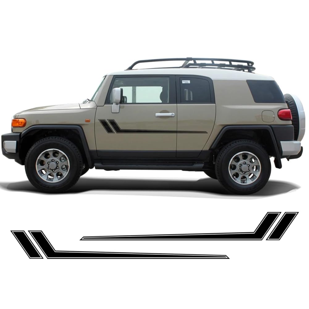 2 Stück Auto-Styling Karosseriestreifen Türseitenschweller Racing Graphics Vinyl Aufkleber Aufkleber, Für Toyota FJ, Für Cruiser, Für XJ10 2007-2022 von YQSLYQS