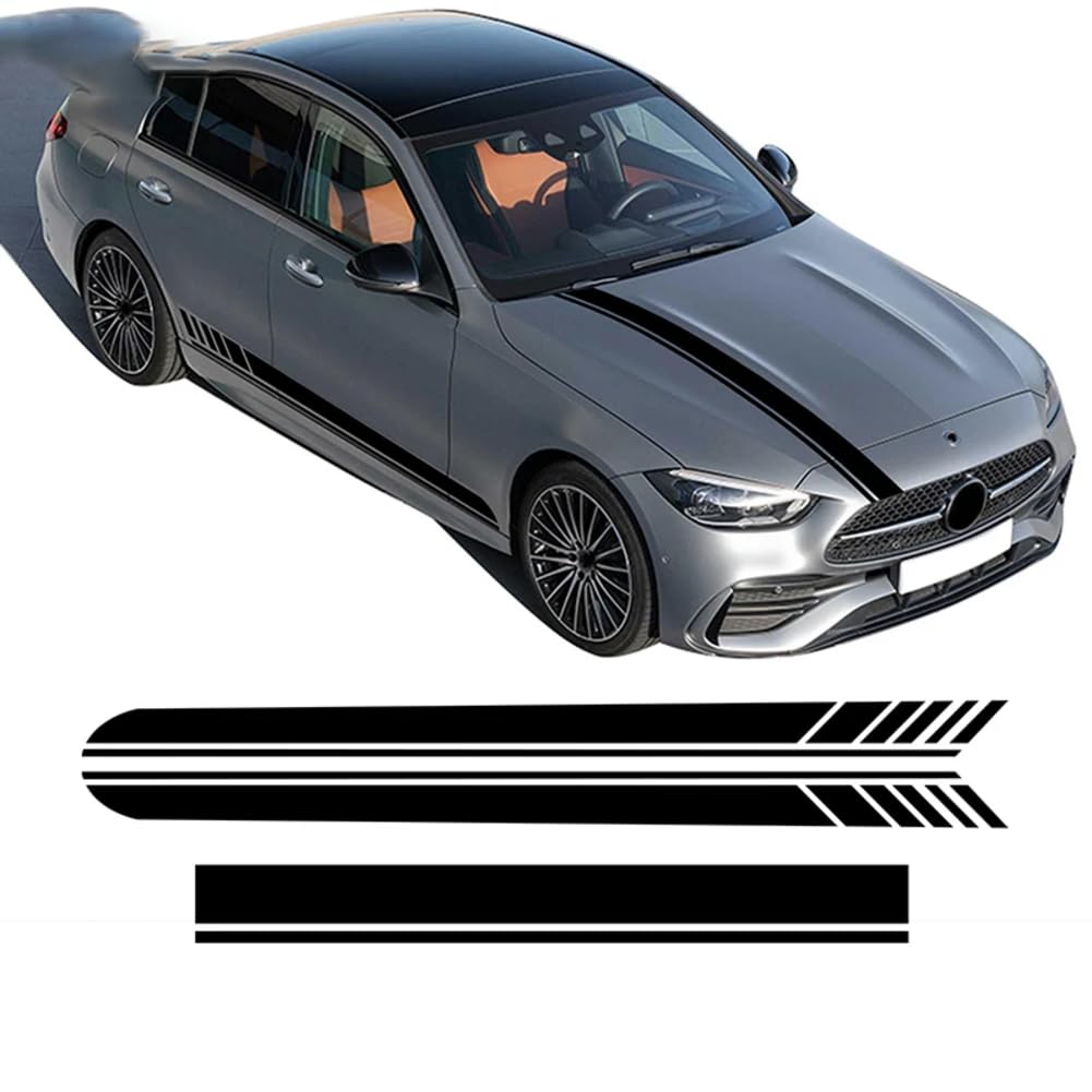 Für M=ercedes B=ENZ C-Klasse W206 S206 2021 2022 Zubehör 3-TLG. Türseitenstreifen-Rockaufkleber Edition 1 AMG Motorhaubenaufkleber von YQSLYQS