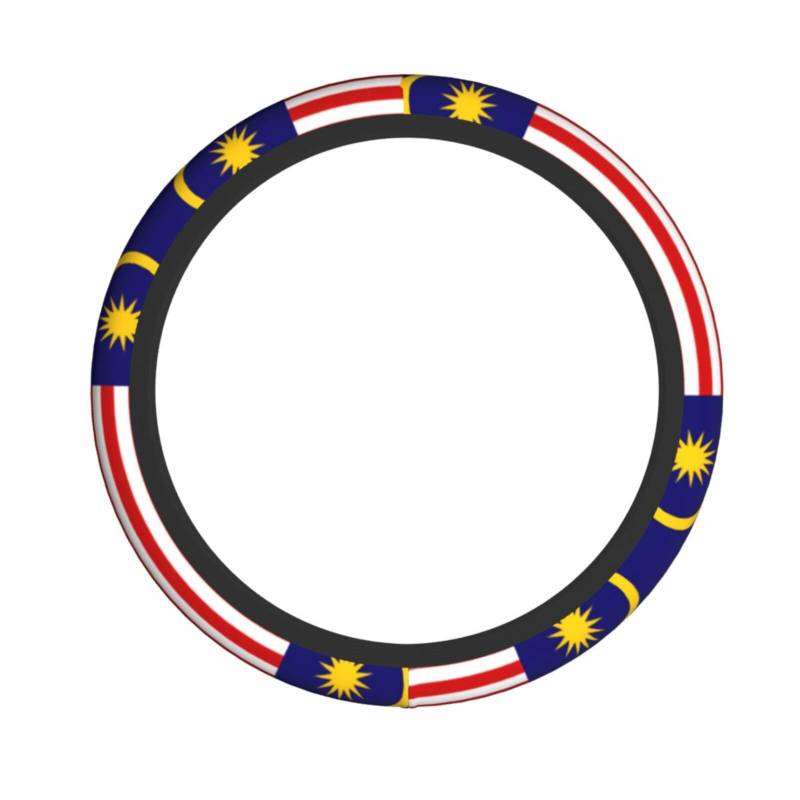 Universal-Lenkradbezug mit Malaysia-Flagge, passend für die meisten Fahrzeuge, Chloropren-Kautschuk-Material, leicht zu reinigen von YQTGBCED