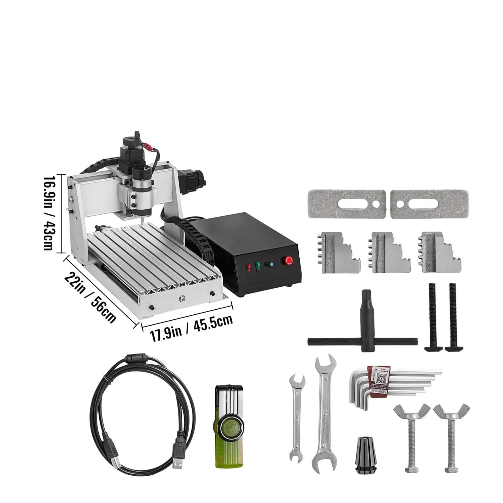 3/4-Achsen-CNC-Fräsergravierer 6040/3040/3020 USB-Fräsmaschine 3D-PVC-Gravierschnitzmaschine Holzbearbeitung(3 Axis CNC 3020) von YQVEOT