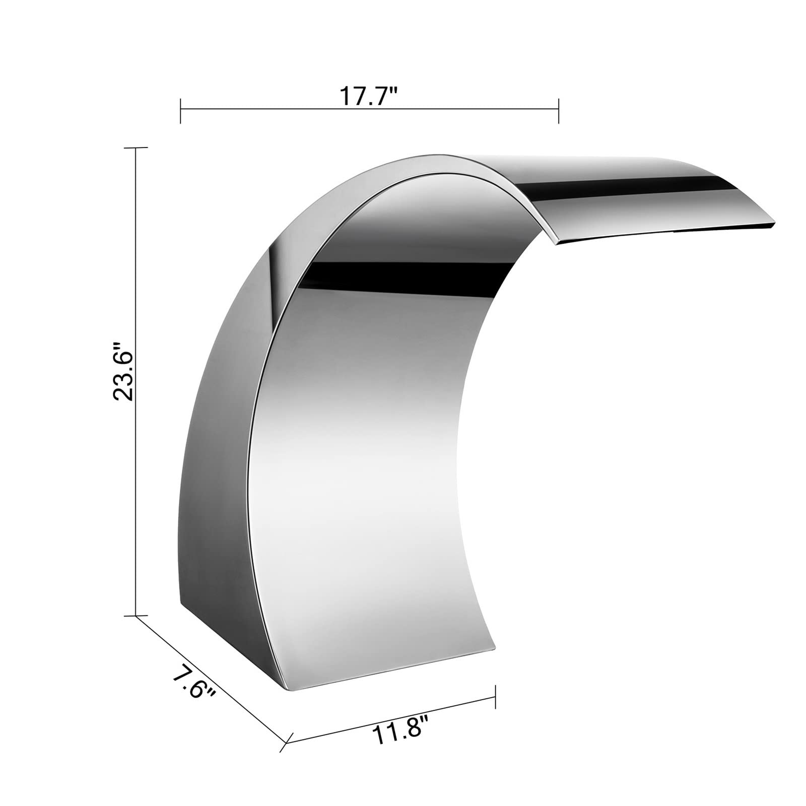 60x30cm/40x20cm Pool Springbrunnen Wasserfall Edelstahl Springbrunnen Teich Garten Schwimmfunktion Dekorative Hardware Wasserhahn von YQVEOT