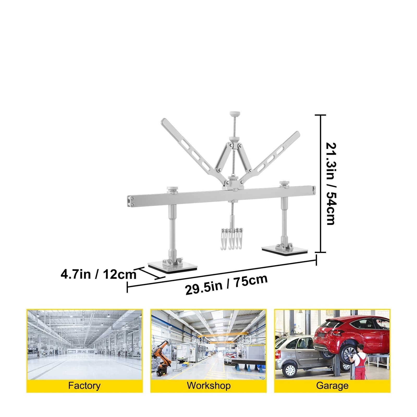 Dent Pulling Tool Panel Dent Pull Lever Bar W/Shockproof Pads Car Body Dent Removal Repair Kit T-Rod Slide Hammer Puller(75cm) von YQVEOT