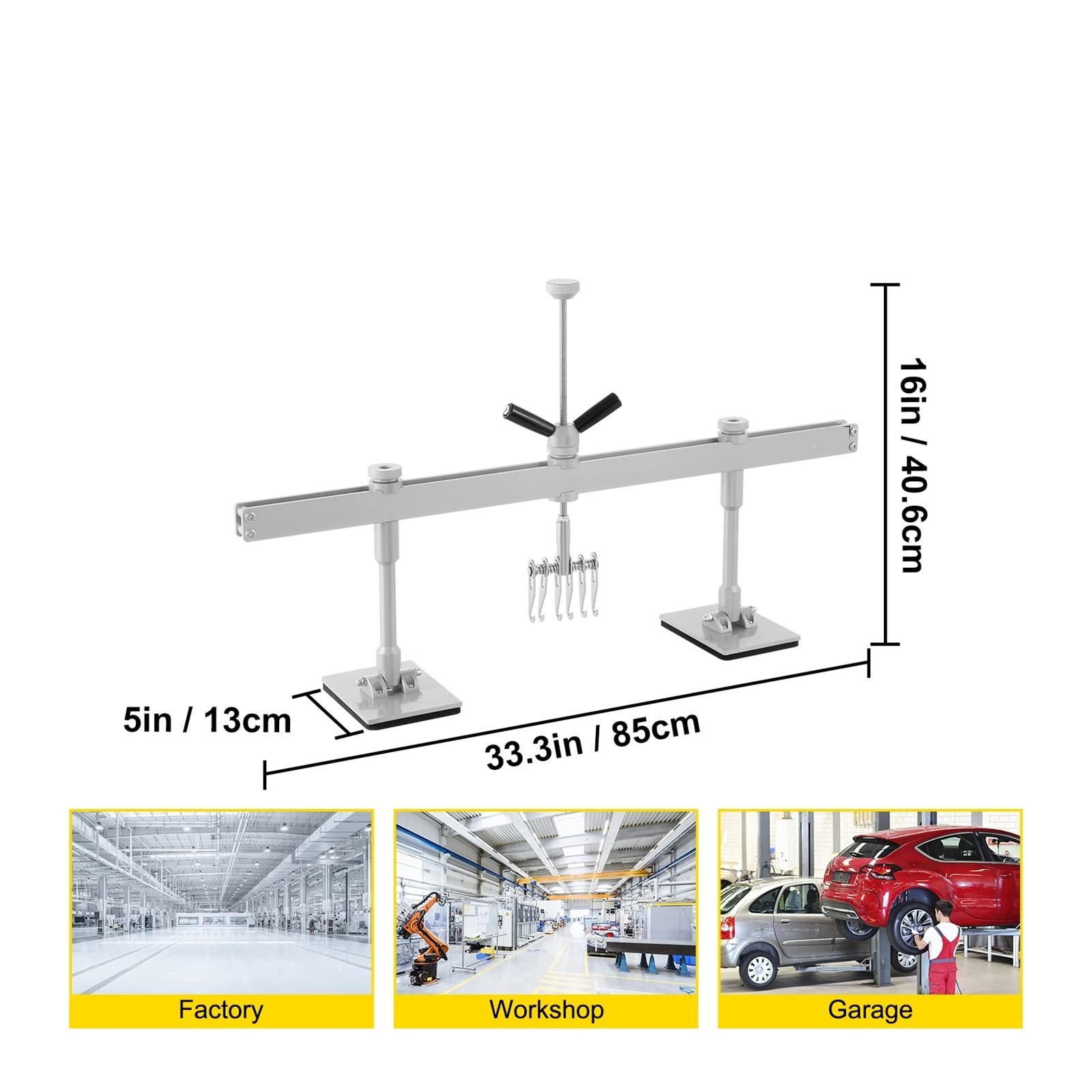 Dent Pulling Tool Panel Dent Pull Lever Bar W/Shockproof Pads Car Body Dent Removal Repair Kit T-Rod Slide Hammer Puller(85cm) von YQVEOT