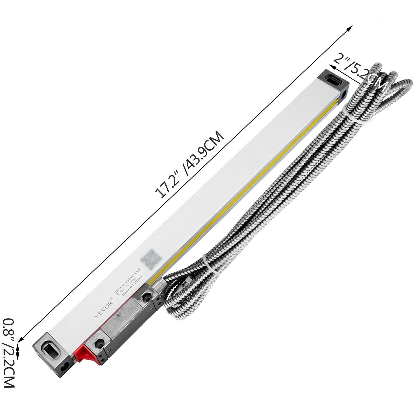 Linear Scale Encoder 50MM-1000MM 2-Achsen-3-Achsen-Digitalanzeige for Fräsen, Bohren, Schleifen, Drehmaschine, Metallbearbeitung(300MM Linear Scale) von YQVEOT