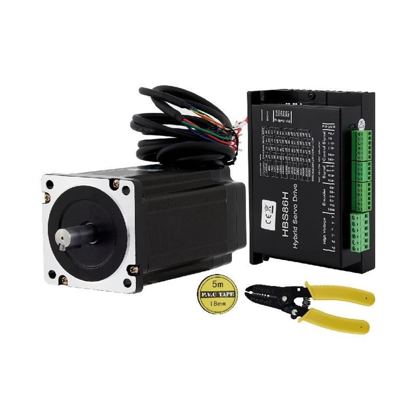 Nema34 12 Nm Closed Loop Schrittmotor mit Hybrid-Servotreiber-Kit HSC86H 2-Phasen for CNC-Gravur 1000-Zeilen-Encoder von YQVEOT