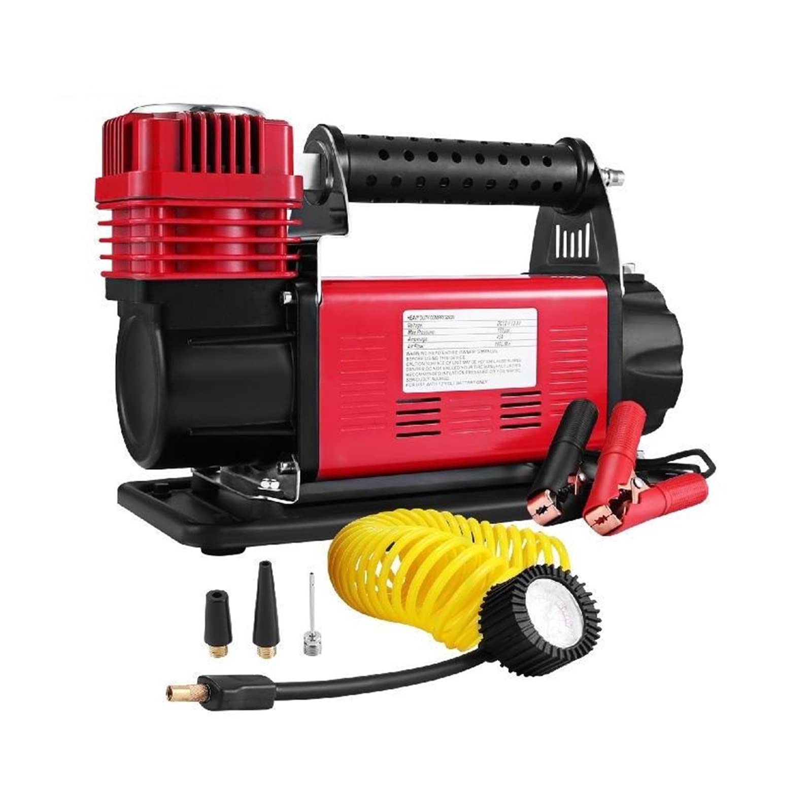 Tragbarer Luftkompressor, 160 l/m 150 PSI Autoreifen-Luftpumpe, einstufiger automatischer Inflator for SUVs, Wohnmobile, Fahrräder von YQVEOT