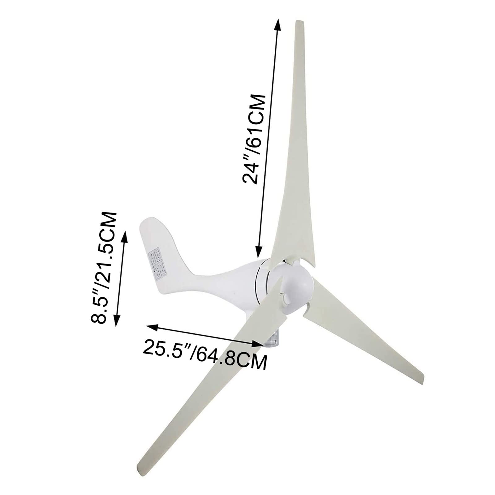 Windturbinengenerator 400W 3 Blätter mit Laderegler Windmühle RV Yacht Farm Kleiner Windgenerator Heimgebrauch Tragbar von YQVEOT