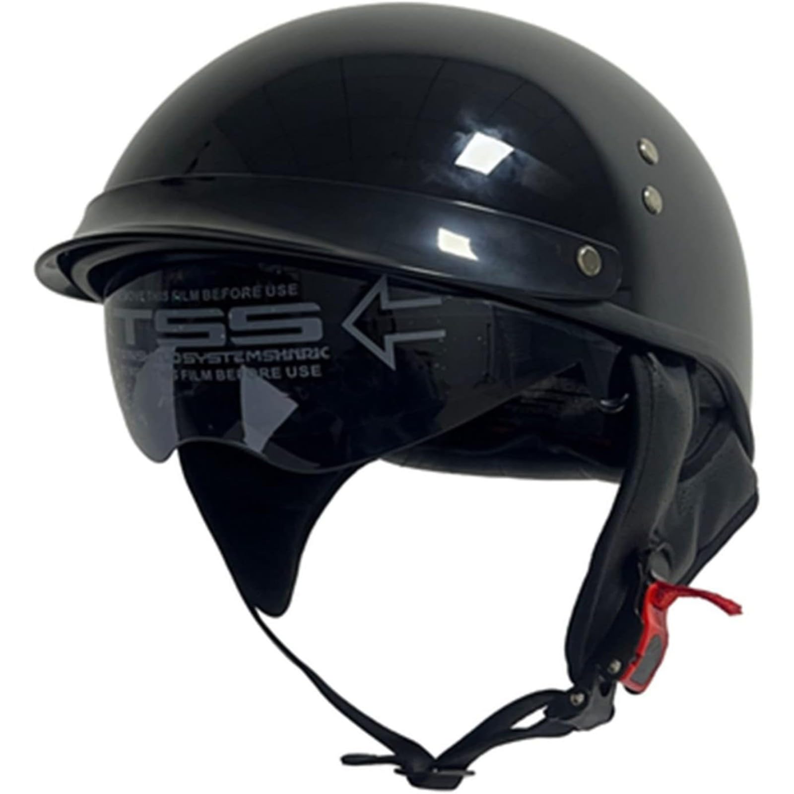 Carbonfaser-Motorradhelm, Motorrad-Halbhelm Mit Offenem Gesicht, Retro-Sonnenblende, Abnehmbares Futter, EPS-Puffer, Chopper, Scooter, E-Bike, Herren, Damen C,L=59~60CM von YQWDWD