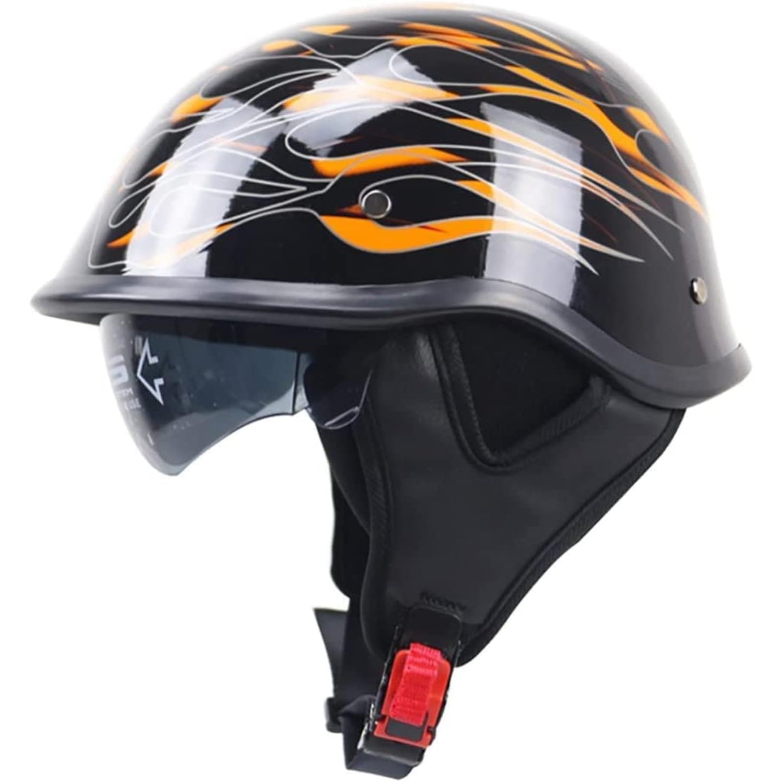 Halbhelme Für Motorradhelme, ECE-Geprüft, Frühjahr/Sommer, Kollisionsvermeidung, Roller, Motorrad, Tourenroller, Motorrad, Herren, Jungen A,M=57~58CM von YQWDWD