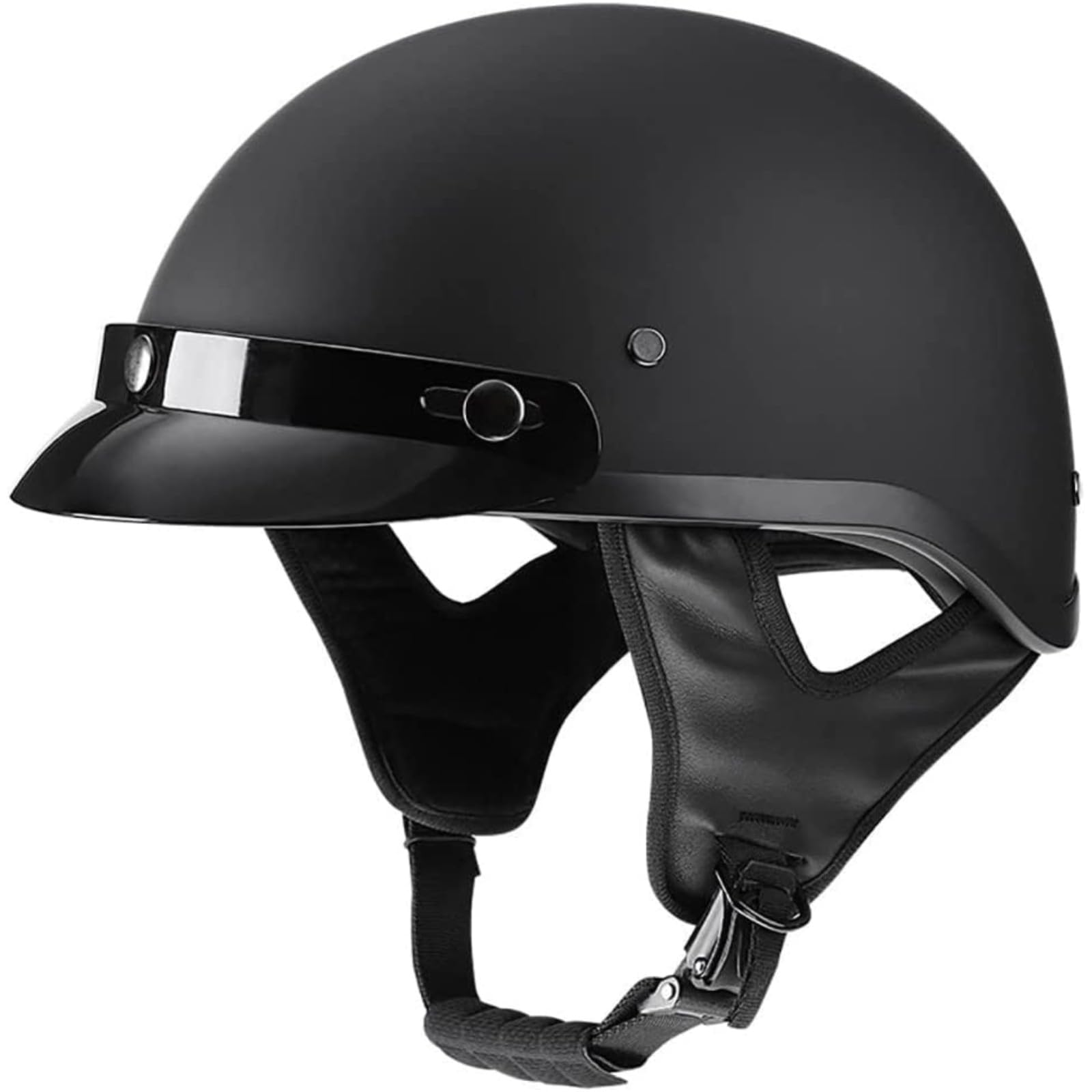 Halbhelme Motorradhelm, DOT/ECE-Zertifizierter Antikollisions-Schutzhelm Für Männer Frauen, Halbschalen-Jethelm Mit Visier, Für Cruiser Moped Scooter B,M=57~58CM von YQWDWD