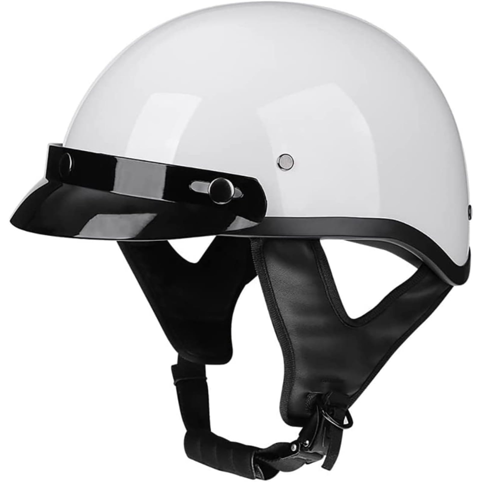 Halbhelme Motorradhelm, DOT/ECE-Zertifizierter Antikollisions-Schutzhelm Für Männer Frauen, Halbschalen-Jethelm Mit Visier, Für Cruiser Moped Scooter C,L=59~60CM von YQWDWD