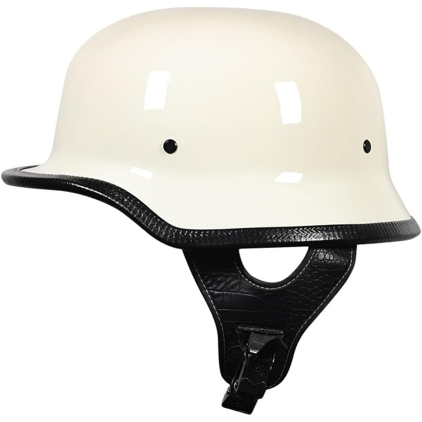 Halbschalenhelm Im Deutschen Stil, ECE-Geprüfter Retro-Halbhelm Für Motorradfahrer, Halbhelm, Motorrad-Jethelm Für Roller, Moped, Cruiser B,L=59~60CM von YQWDWD