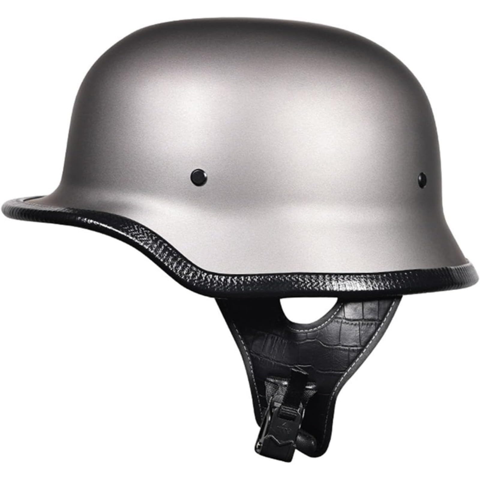 Halbschalenhelm Im Deutschen Stil, ECE-Geprüfter Retro-Halbhelm Für Motorradfahrer, Halbhelm, Motorrad-Jethelm Für Roller, Moped, Cruiser H,XL=61~62CM von YQWDWD