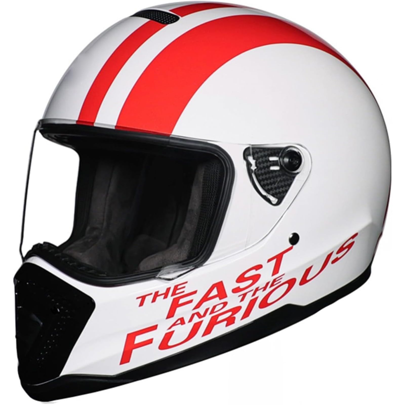 Integralhelm Motorradhelm, ECE-Geprüfter Motorradhelm, Integralhelm Für Männer Und Frauen, Scooter Retro Classic Crash Racing Helm D,L=59~60CM von YQWDWD