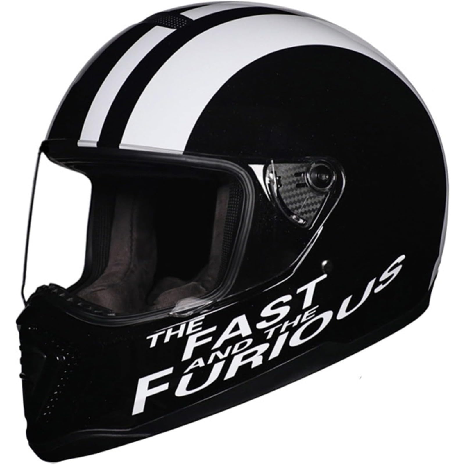 Integralhelm Motorradhelm, ECE-Geprüfter Motorradhelm, Integralhelm Für Männer Und Frauen, Scooter Retro Classic Crash Racing Helm H,M=57~58CM von YQWDWD