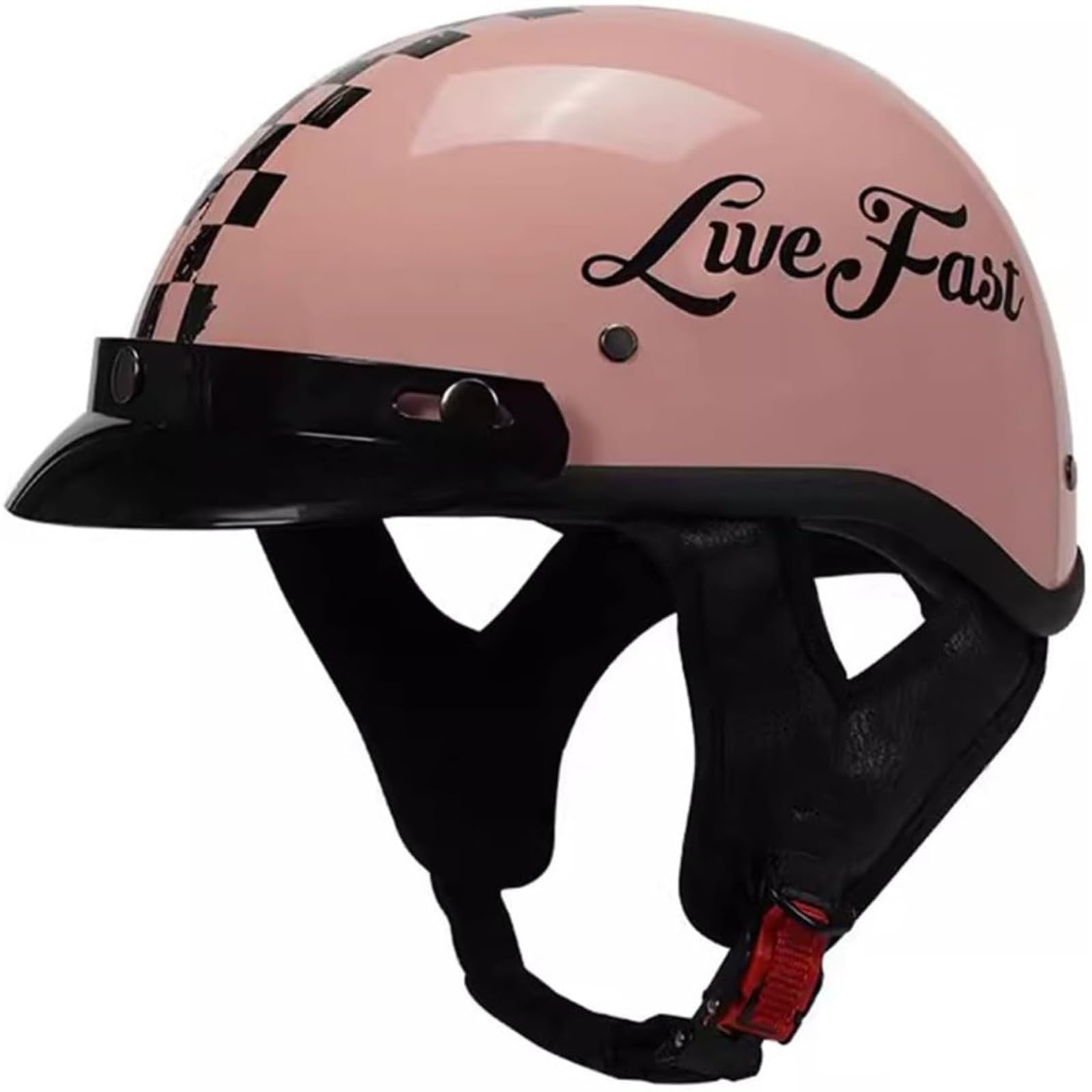 Retro-Motorradhelm, ECE-Zertifizierter Jethelm Für Damen Und Herren Baseballmütze Halbschalenhelm Rollerhelm Mit Abnehmbarer Krempe Offener Motorrad-Halbhelm G,L=58~59CM von YQWDWD