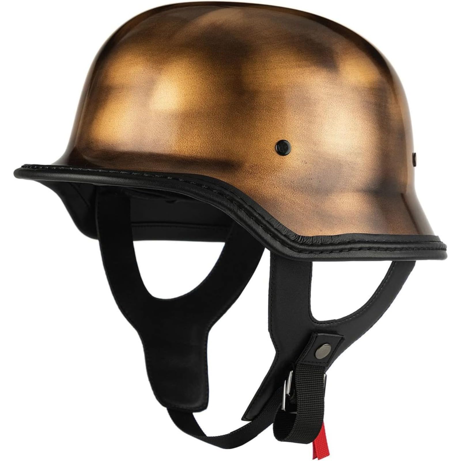 Vintage Deutscher Motorrad-Halbhelm, ECE-Geprüfter Retro-Jethelm Für Erwachsene, Männer Und Frauen, Halbschalenkappe Mit Verstellbarer Schnellverschlussschnalle, Für Cruiser-Scooter A,L=59~60CM von YQWDWD