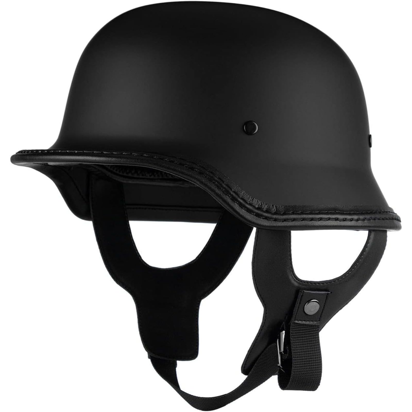 Vintage Deutscher Motorrad-Halbhelm, ECE-Geprüfter Retro-Jethelm Für Erwachsene, Männer Und Frauen, Halbschalenkappe Mit Verstellbarer Schnellverschlussschnalle, Für Cruiser-Scooter D,L=59~60CM von YQWDWD